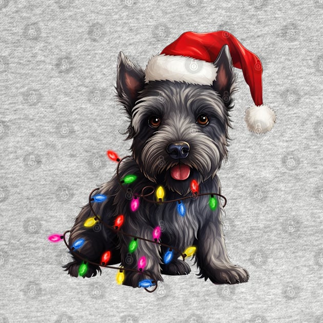 Christmas Scottish Terrier by Chromatic Fusion Studio